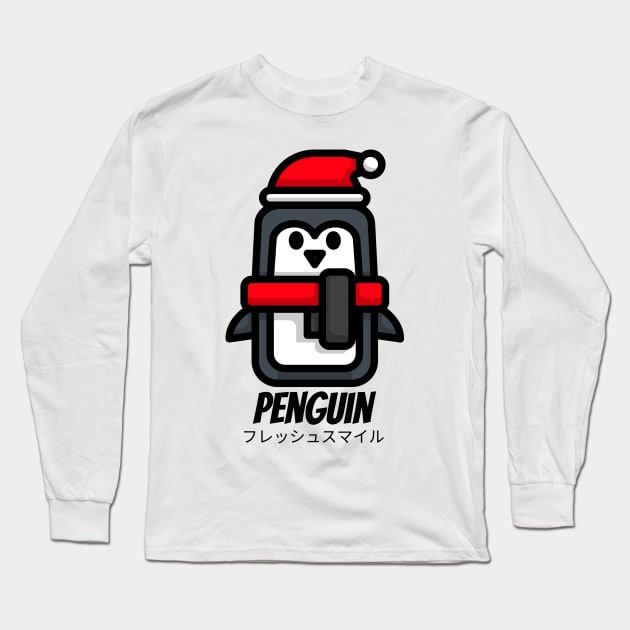 Winter Penguin With Hat Animal Long Sleeve T-Shirt by BradleyHeal